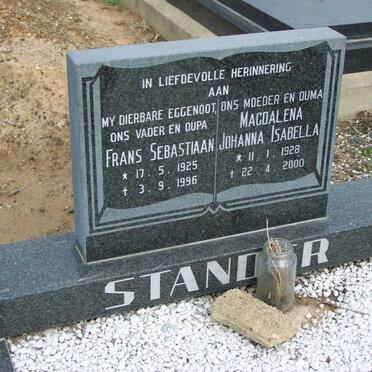STANDER Frans Sebastiaan 1925-1996 &amp; Magdalena Johannes Isabella 1928-2000