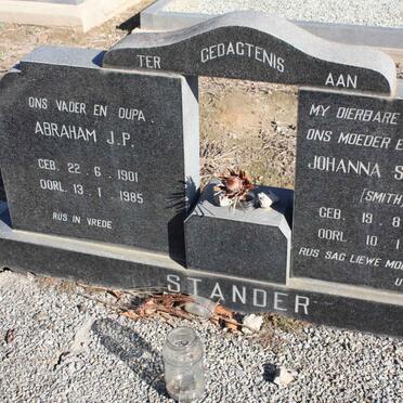 STANDER Abraham J.P. 1901-1985 &amp; Johanna Susanna SMITH 1909-1976