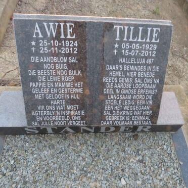 STANDER Awie 1924-2012 &amp; Tillie 1929-2012
