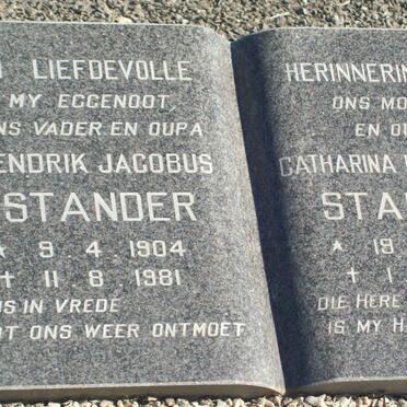 STANDER Hendrik Jacobus 1904-1981 &amp; Catharina Dorothea M. 1914-1991