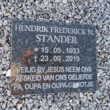 STANDER Hendrik Frederick M. 1933-2019