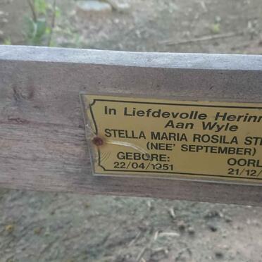 STRYDOM Stella Maria Rosila nee SEPTEMBER 1951-2010