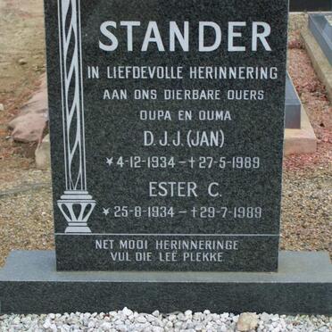 STANDER D.J.J 1934-1989 &amp; Ester C. 1934-1989