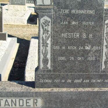 STANDER Hester S.H. nee DE KOCK 1885-1960