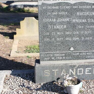 STANDER Adriaan Johannes 1883-1955 &amp; Magdalena Hendrina FOURIE 1885-1966