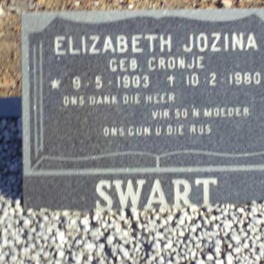 SWART Elizabeth Jozina nee CRONJE 1903-1980