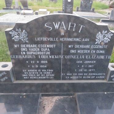 SWART Gerhardus Lodewickus 1906-1994 & Cornelia Elizabeth JONKER 1917-1977