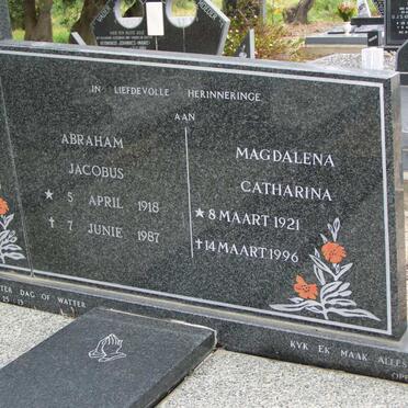 SWARDT Abraham Jacobus, de 1918-1987 &amp; Magdalena Catharina 1921-1996