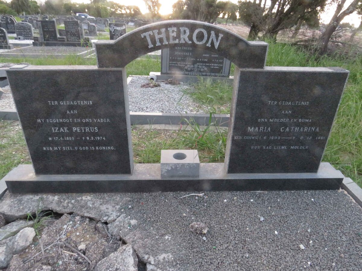 THERON Izak Petrus 1889-1974  &amp; Maria Catharina GOUWS 1899-1981