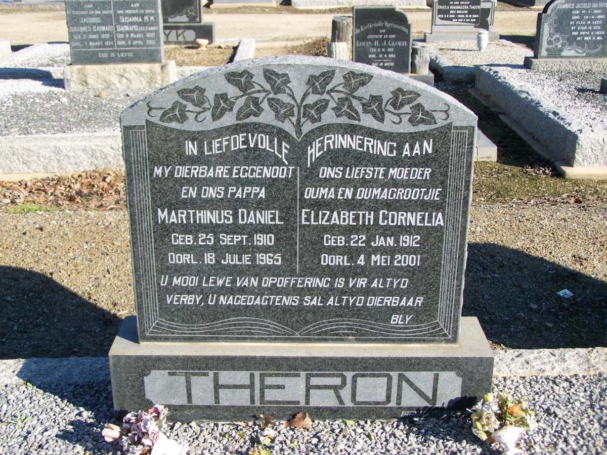 THERON Marthinus  Daniel  1910-1965 &amp; Elizabeth Cornelia 1912-2001