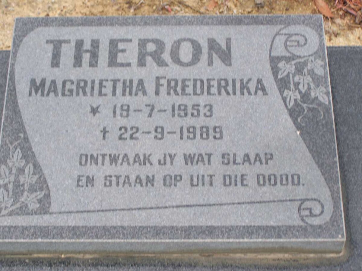 THERON Marietha Frederika 1953-1989