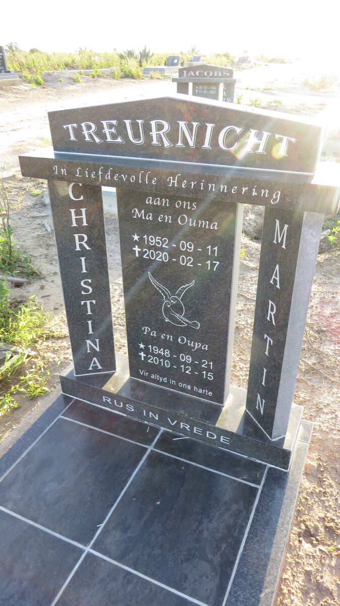 TREURNICHT Martin 1948-2010 & Christina 1952-2020