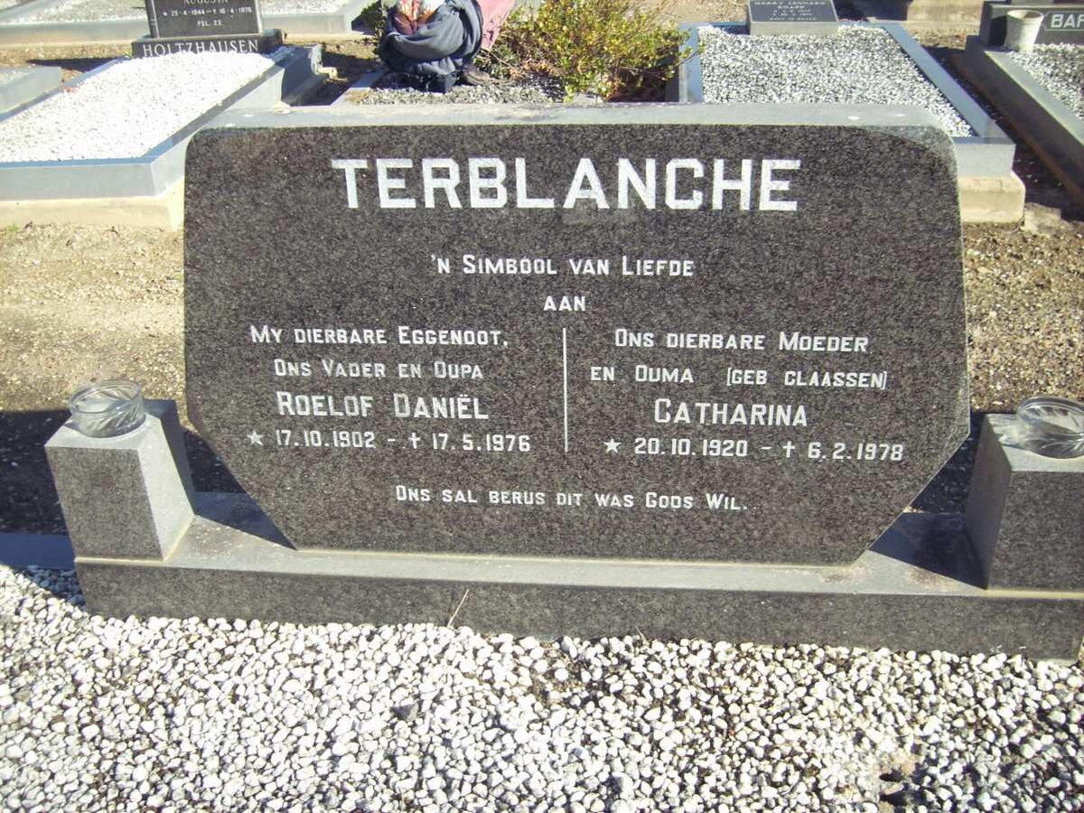 TERBLANCHE Roelof Daniel 1902-1976 &amp; Catharina 1920-1978