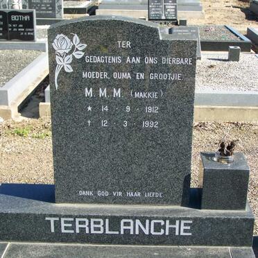 TERBLANCHE M.M.M. 1912-1992