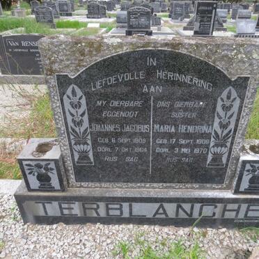 TERBLANCHE Johannes Jacobus 1905-1964 &amp; Maria Hendrina 1909-1970