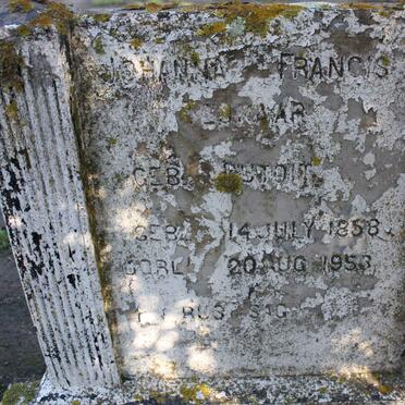 TESNAAR Johanna Francis nee DU TOIT 1858-1953