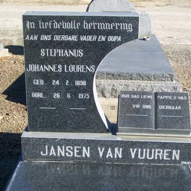 VUUREN  Stephanus Johannes Lourens, Jansen van 1898-1975