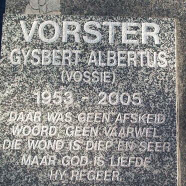 VORSTER Gysbert Albertus 1953-2005 :: VORSTER Angelique 1984-2002