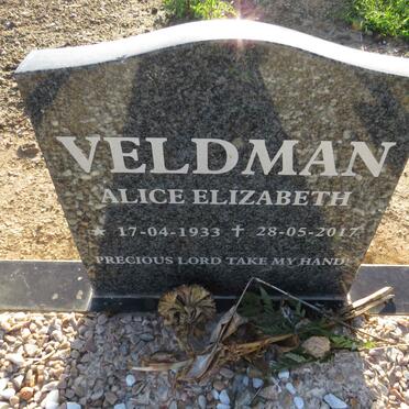 VELDMAN Alice Elizabeth 1933-2017