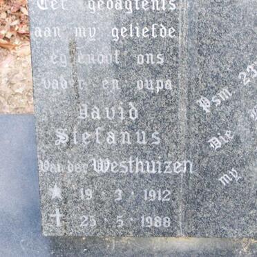 WESTHUIZEN David Stefanus, van der 1912-1988