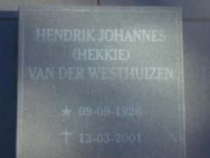 WESTHUIZEN Hendrik Johannes, van der 192?-2001