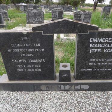 WENTZEL Salmon Johannes 1915-1968 &amp; Emmerentia Magdalena KOEN 1922-2010