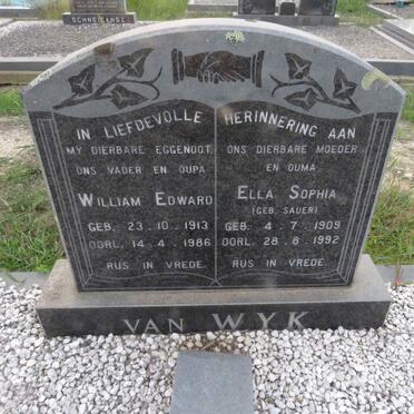 WYK William Edward, van 1913-1986 &amp; Ella Sophia SAUER 1909-1992