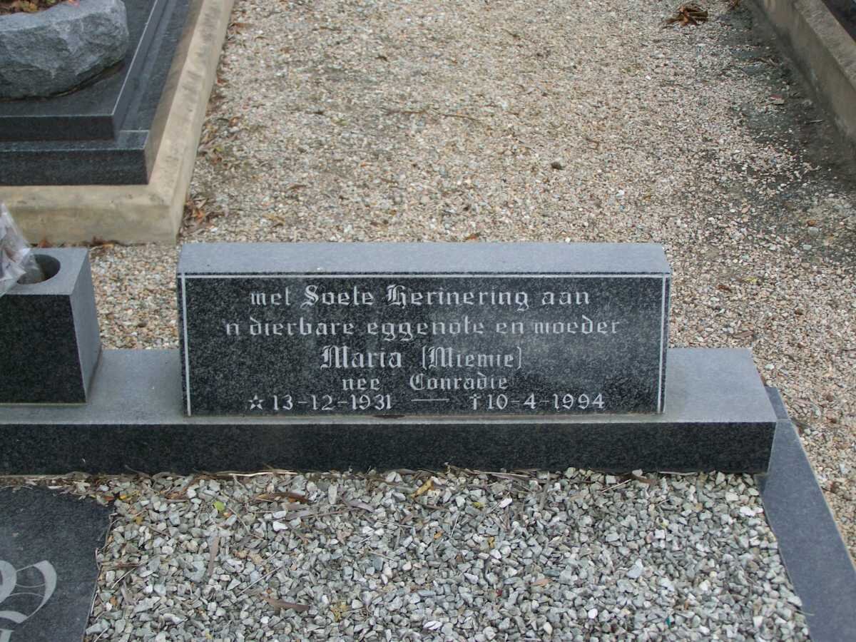 WESTHUYSEN Maria, van der nee CONRADIE 1931-1994