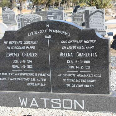 WATSON Edmund Charles 1914-1966 &amp; Helena Charlotta 1918-1991