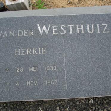 WESTHUIZEN Herkie, van der 1930-1987