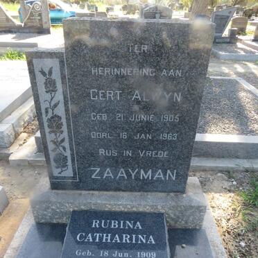 ZAAYMAN Gert Alwyn 1905-1963 & Rubina Catharina 1909-2004