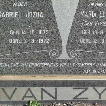 ZYL Gabriel Jozua, van 1879-1972 &amp; Maria Elizabeth VIVIERS 1886-1966