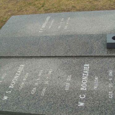 BOONZAIER W.S. 1904-1983 &amp; E.F. ALBERTS 1909-1994 :: BOONZAIER W.C. 1941-2005