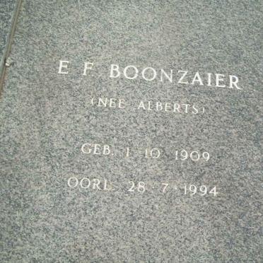 BOONZAIER E.F. nee ALBERTS 1909-1994
