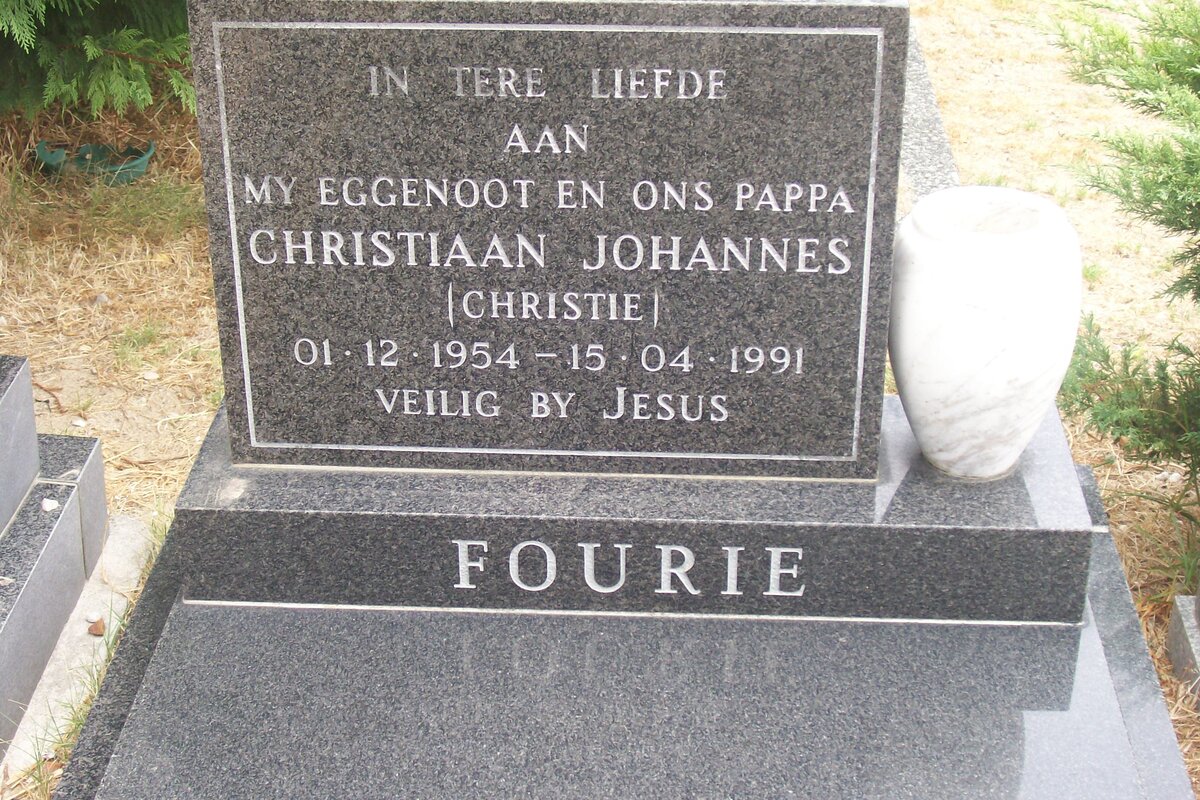 FOURIE Christiaan Johannes 1954-1991