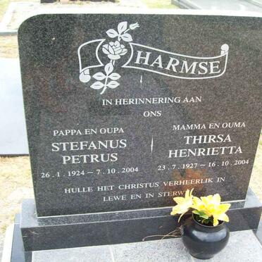 HARMSE Stefanus Petrus 1924-2004 &amp; Thirsa Henrietta 1927-2004