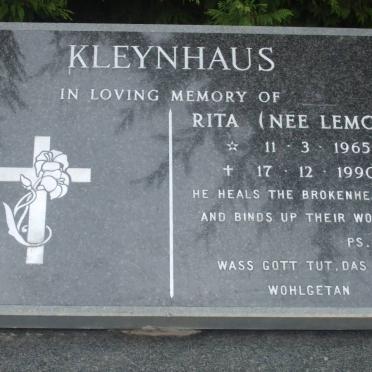 KLEYNHAUS Rita LEMCKE 1965-1990