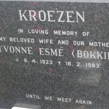 KROEZEN Yvonne Esmé 1923-1983