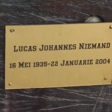 NIEMAND Lucas Johannes 1953-2004