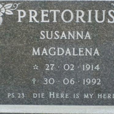 PRETORIUS Susanna Magdalena 1914-1992