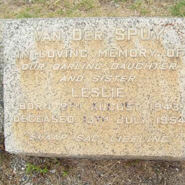 SPUY Leslie, van der 1943-1954