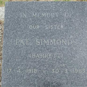 SIMMONDS Pat nee BARRETT 1918-1963