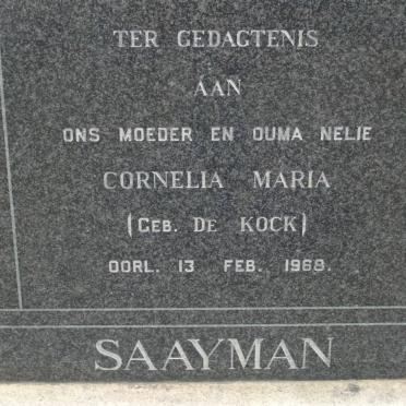SAAYMAN Cornelia Maria nee DE KOCK -1968