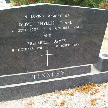 TINSLEY Frederick James 1911-1993 &amp; Olive Phyllis Clare  1907-1974
