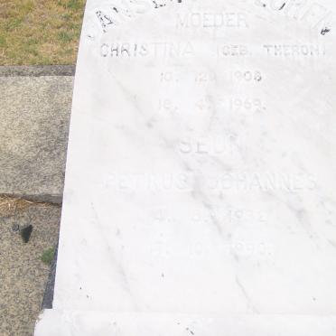 VUUREN Christina, Jansen van nee THERON 1908-1969 :: JANSEN VAN VUUREN Petrus Johannes 1932-1990 