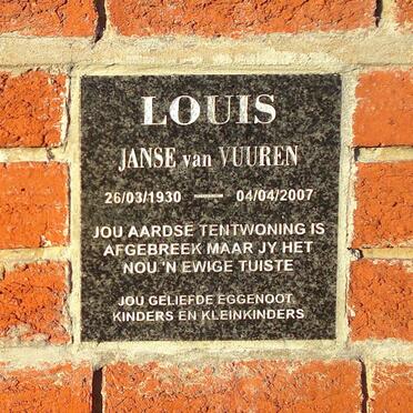 VUUREN Louis, Janse van 1930-2007