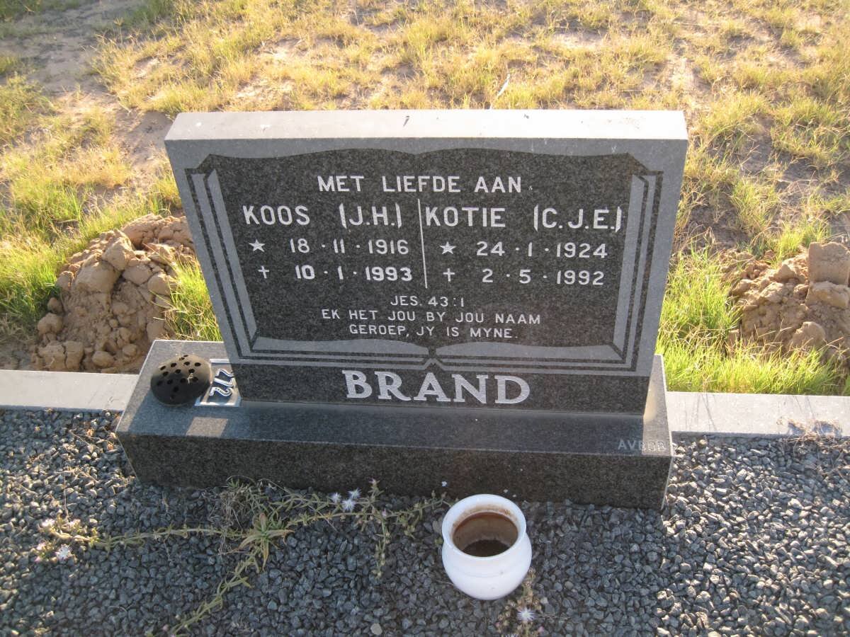 BRAND J.H. 1916-1993 &amp; C.J.E. 1924-1992