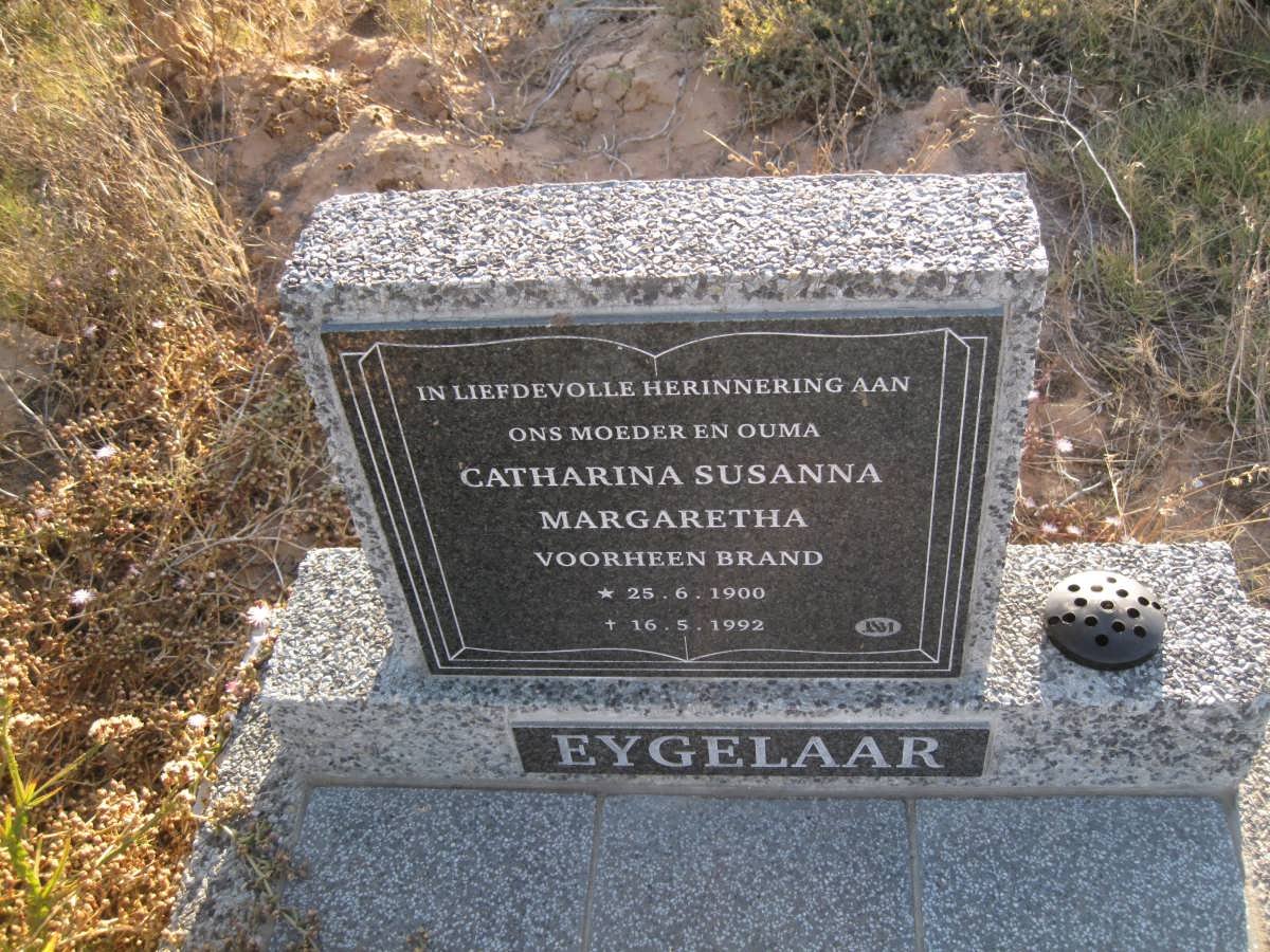EYGELAAR Catharina Susanna Margaretha nee BRAND 1900-1992