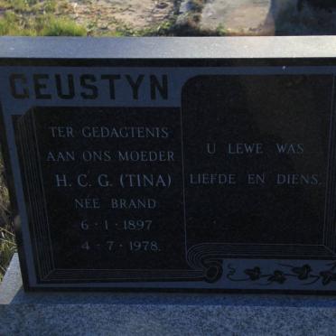 GEUSTYN H.C.G. nee BRAND 1897-1978