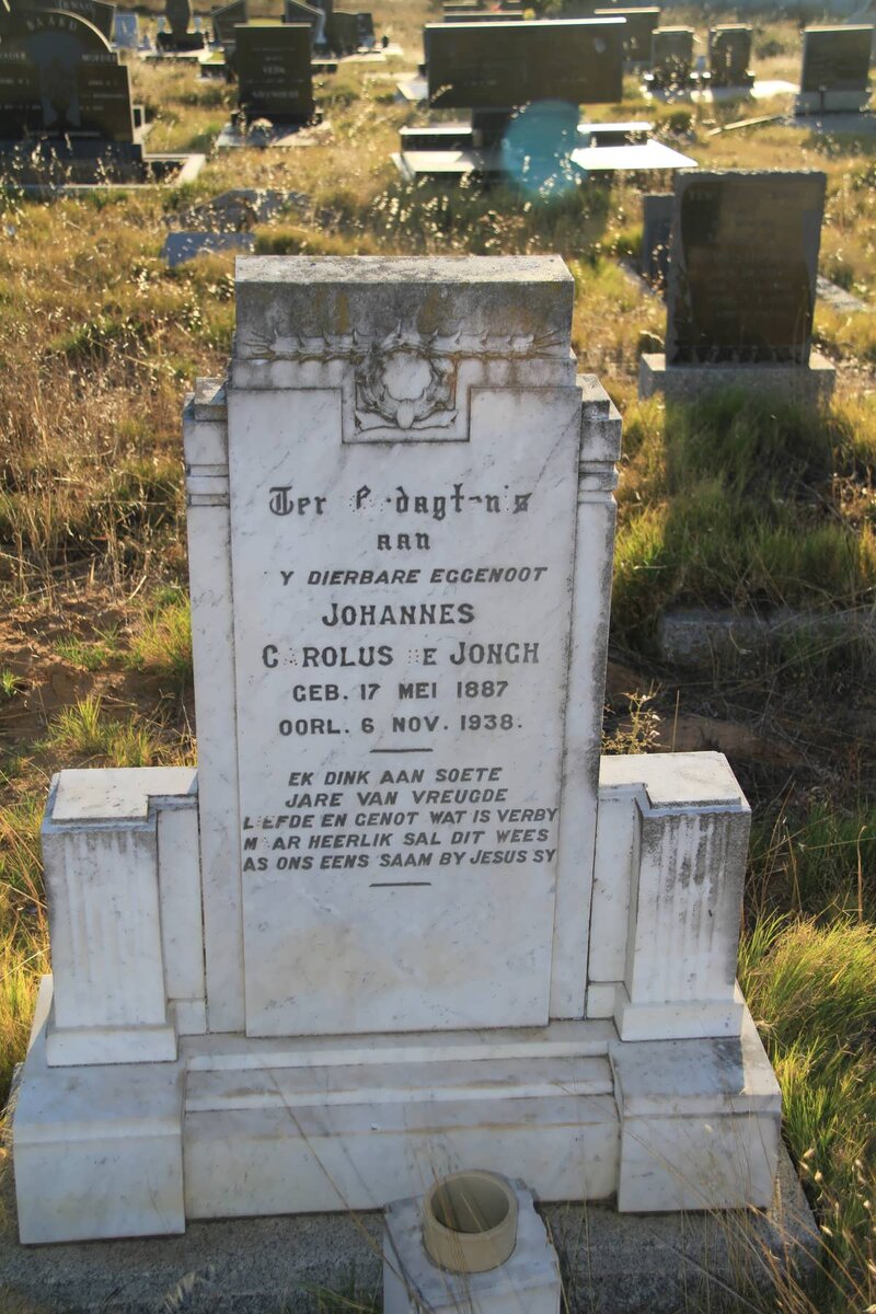 JONGH Johannes Carolus, de 1887-1938